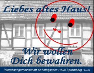 Plakat der Interessengemeinschaft "Sonntagsches Haus" Spremberg